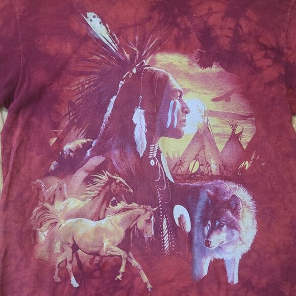 Quail Hollow Native American T-Shirt Size Large Wildlife Wolf Horse Stallion - Picture 2 of 8